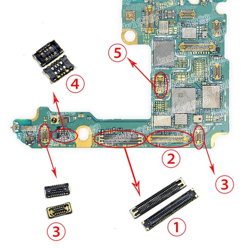 2 X LCD FPC Plug USB board battery plug connector For Samsung Galaxy S21 ultra - Afbeelding 1 van 9