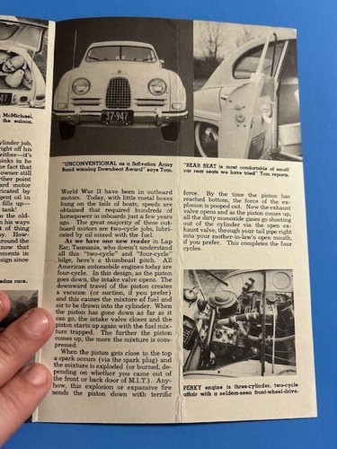 Original 1957 Mechanix Illustrated Tests Saab 93 reprint brochure - 第 5/6 張圖片