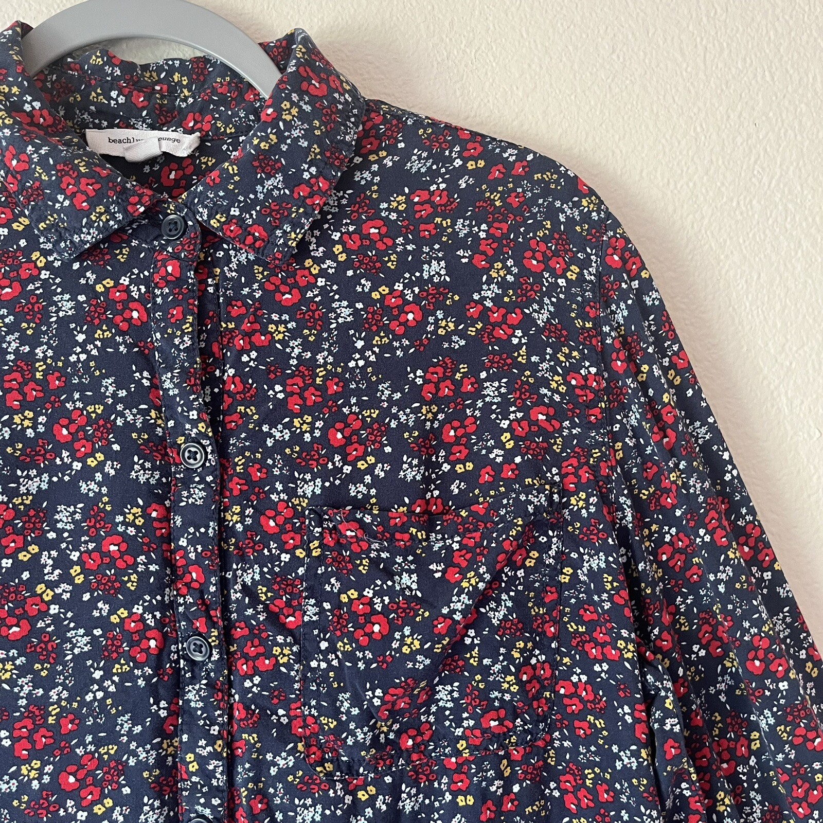 BeachLunchLounge Floral Pattern Button Down Top S… - image 2