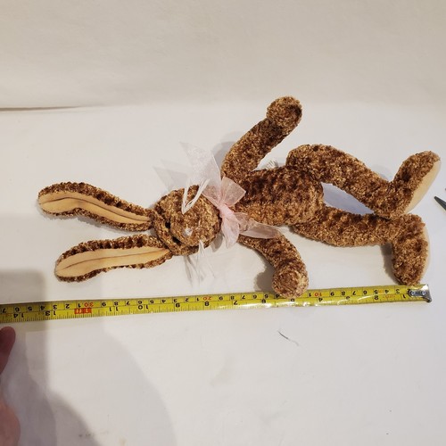 World Market 13" Brown Shimmery Frosted Velvet Bunny Rabbit Plush Toy - Picture 15 of 16