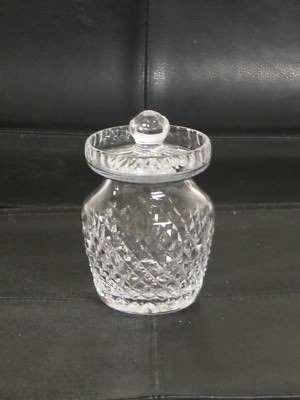 Vintage 1950s Sugar Preserves Jelly Jar w/ Lid and Spoon Slot Clear Cut Glass