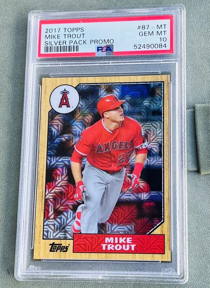 Mike Trout 2017 Topps Silver Pack 1987 Topps Design #87-MT PSA 10 Gem Mint! - Image 2 of 4