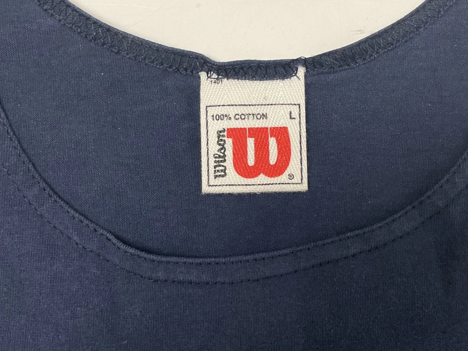 Vtg Wilson 90's WU-TANK Tank Top Sleeveless Athletic Workout Gym MUSCLE Shirt L - Image 3 of 4