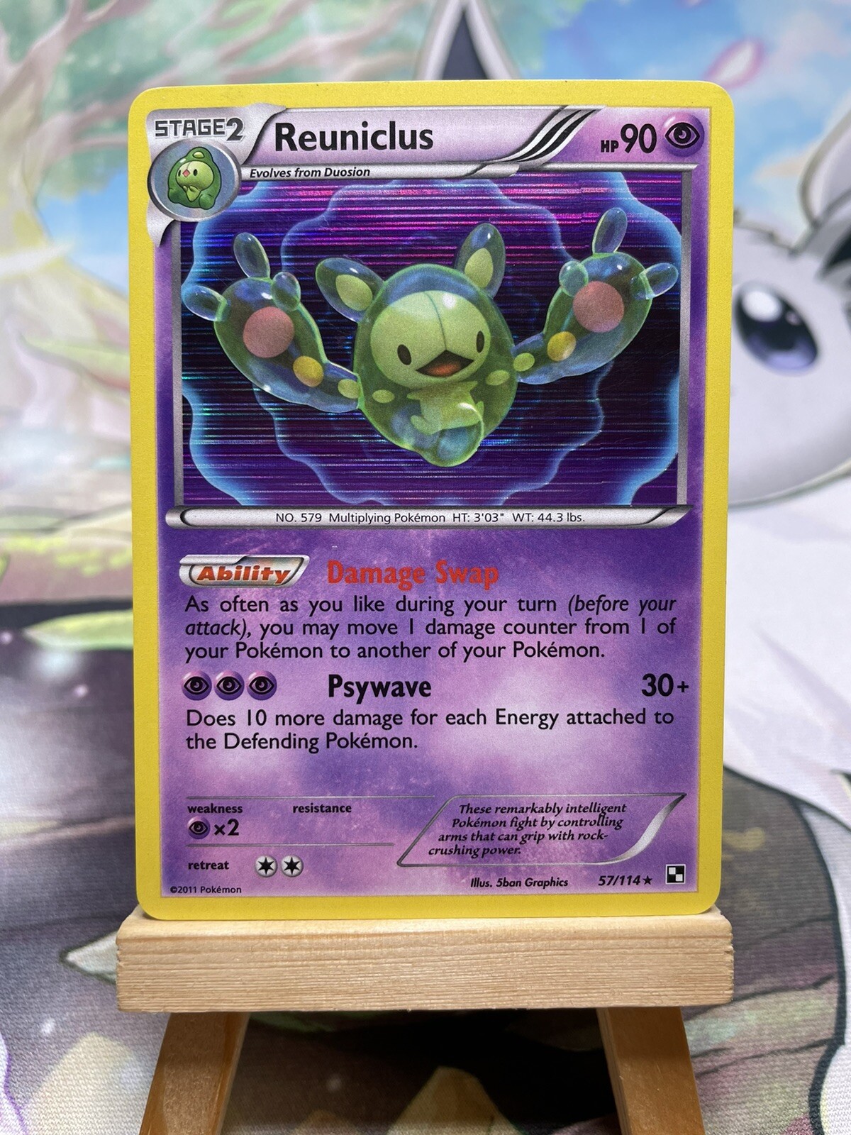 Reuniclus 57/114 Holo Rare - 2011 Pokémon Black & White Base Set - NM/LP