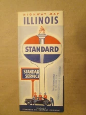 Standard Oil  Highway Road Map of Illinois 1946