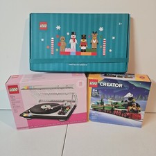 Lego 40699 4070 y 5009114 tocadiscos - tren de vacaciones de invierno - juego de manualidades