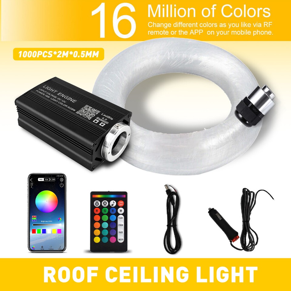 1000X Home Car Headliner Light Star Roof Twinkle Lights Ceiling Fiber