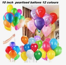 10" Large Pearlised Birthday latex Wedding Party Plain Baloons Ballons Balloons