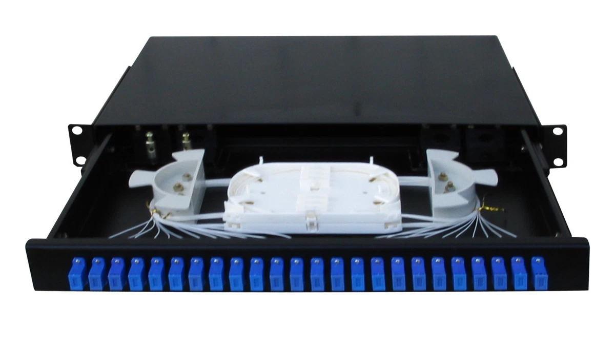 Fiber Optic Patch Panel,1U,Rackmount,24 Port Loaded SC Simplex-3246 | eBay