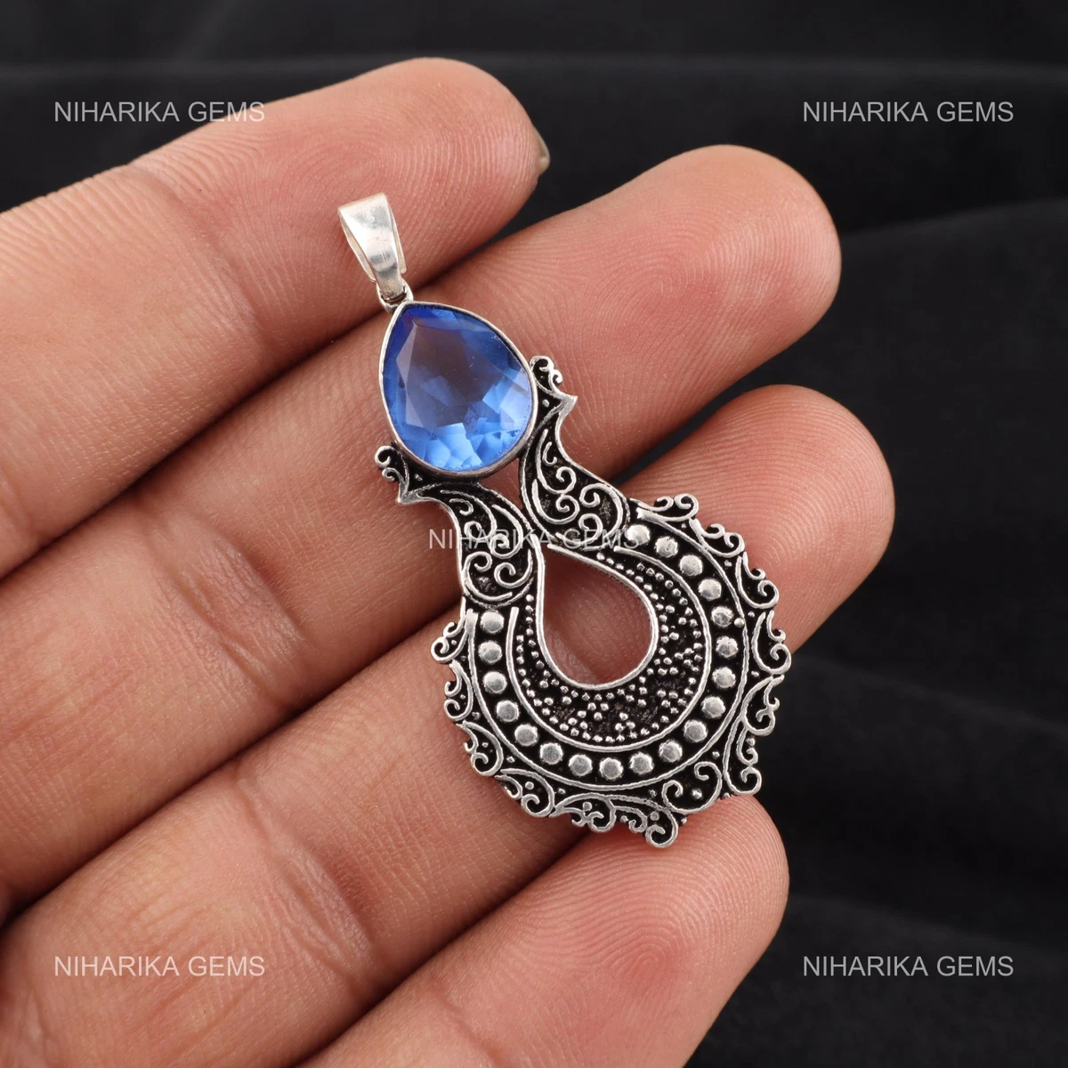 Collana In Tanzanite Vera Con Perline Sfaccettate E Catena In Argento 925 Placcato Oro Rosa (50 Cm)