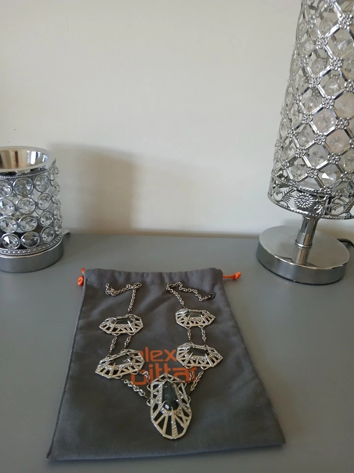 Alexis Bittar заявление кристалл инкрустированный ссылка серебристого тона 19» ожерелье РЕДКАЯ - Изображение 3 из 4