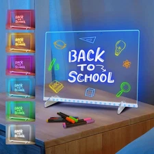 LED Note Board with 7 Colors Includes Adapter 13"x10" Led Drawing Board for K...