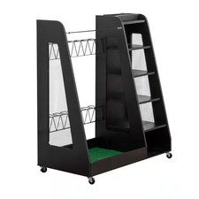 Golf Bag Organizer Premium Wooden Golf Clubs Storage Rack Fit 2 Golf Bags, for C