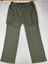 Boy Scouts Of America Pants Mens 38x35 Green Un-Hemmed Convertible Uniform Cargo