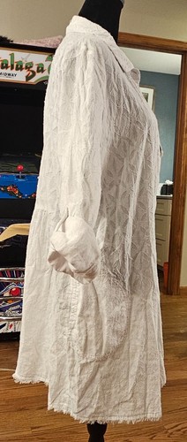 Tommy Bahama Womens White XL Jacquard Boyfriend Button-Down Shirt Swim Cover-Up - Picture 9 of 14