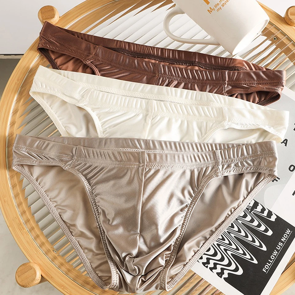 Lote de 4 piezas de bikinis boxer de satén sexy para hombre ropa interior de moda M-XXL Foto 3 de 4