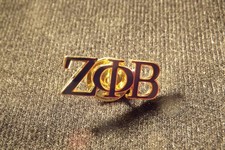 Zeta Phi Beta American Sorority Greek Letters ΖΦΒ Lapel Pin Blue & Gold Toned