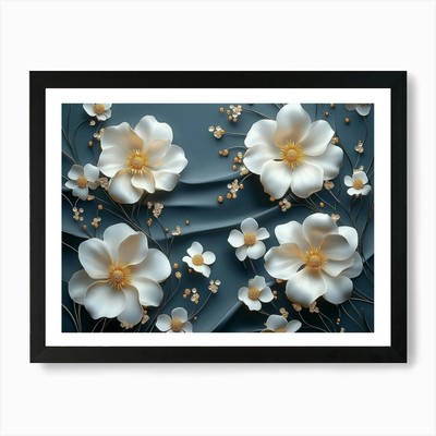 3d Artwork Illustration White and B Framed Wall Art Poster Canvas Print Picture