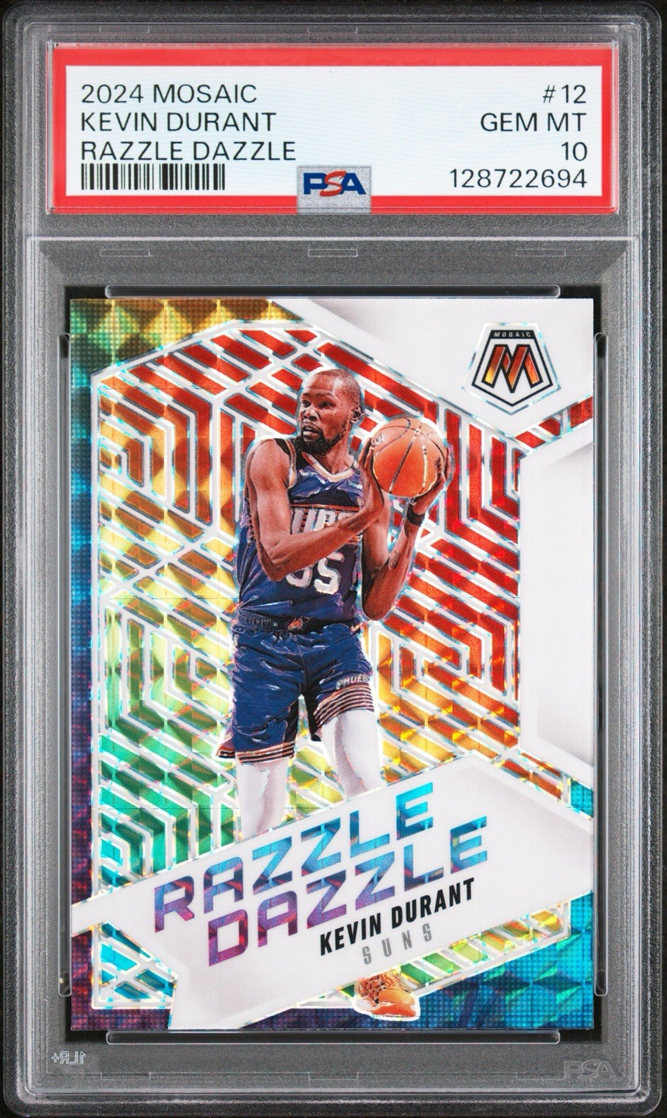 2024 Mosaic Kevin Durant Razzle Dazzle PSA 10 #12 Case Hit