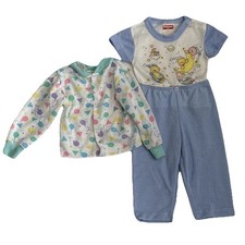 Vintage Retro 1-PLAYSKOOL Kidswear 6-9 mo 2 pc Snap Pajamas Pants - Also 12M TOP