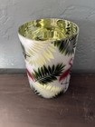 Flamingo YANKEE CANDLE 7” Tall Holder. Palm Leaves. Frosted Glass. Pre Owned. — photo 5