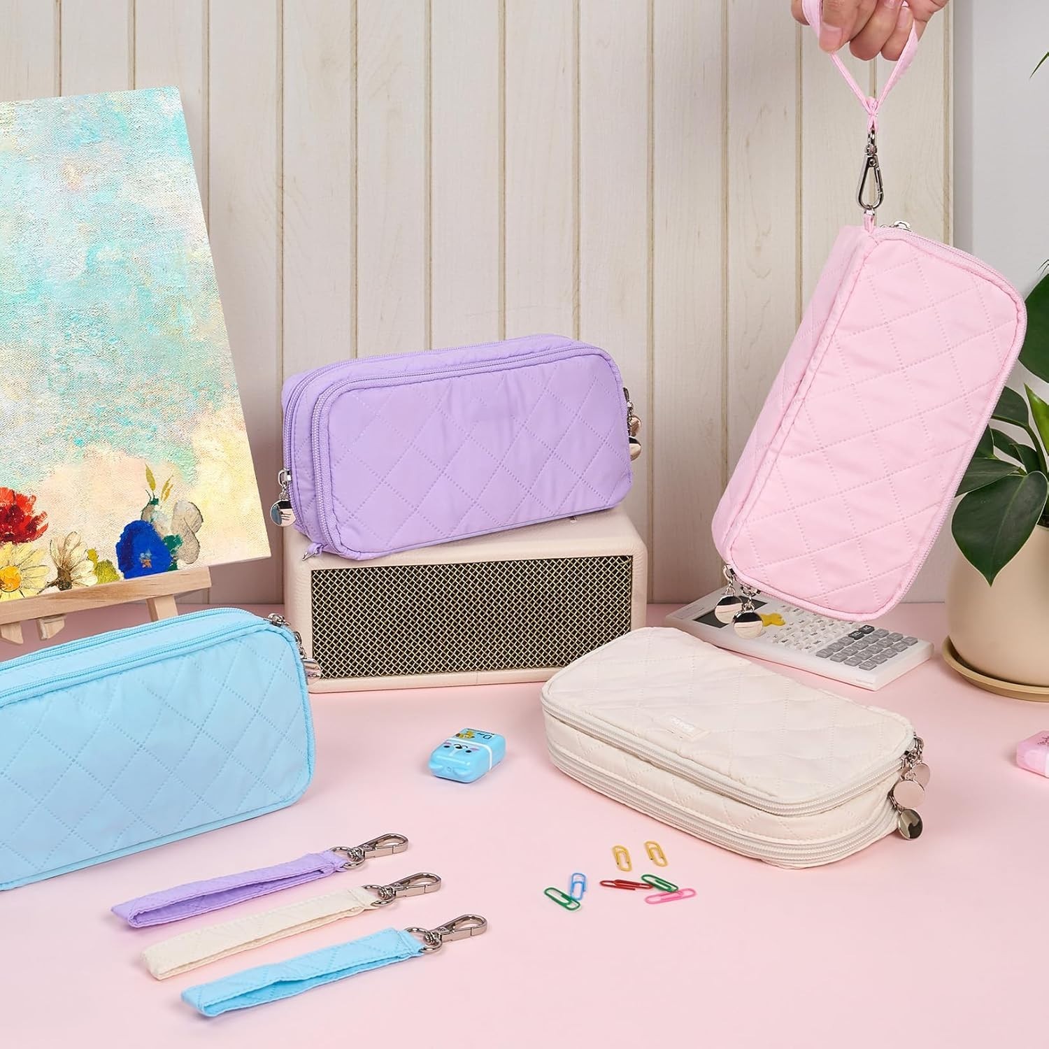 Large Pencil Case Pouch,Extra Big Pencil Bag with 8 Compartments,Pen Bag Wide...