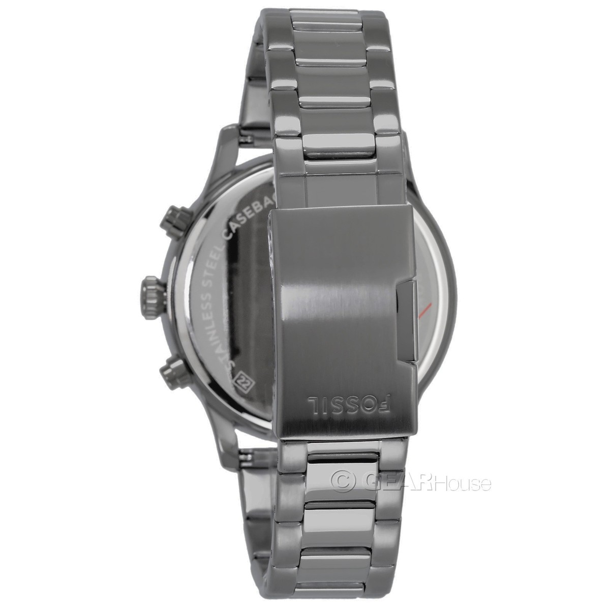 FOSSIL Bennett Mens Multifunction Watch, Blue Dial, Gray Stainless
