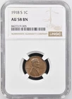 1918 S WHEAT CENT "NGC AU58 BN" - SAN FRANCISCO MINT, GREAT COLOR AND H PTS!💥✅