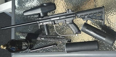 Tippmann A-5 Paintball Marker Package w/ HPA Tank, Stock, Pods & Gear Bag