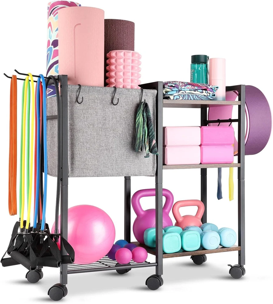 Yoga Mat Storage Rack for Home Gym Workout Equipment Organizer Yoga Mat Storage Rack for Home Gym Workout Equipment Organizer