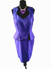 New purple dress size12  Dorothy Perkins sleeveless front slit peplum part lined