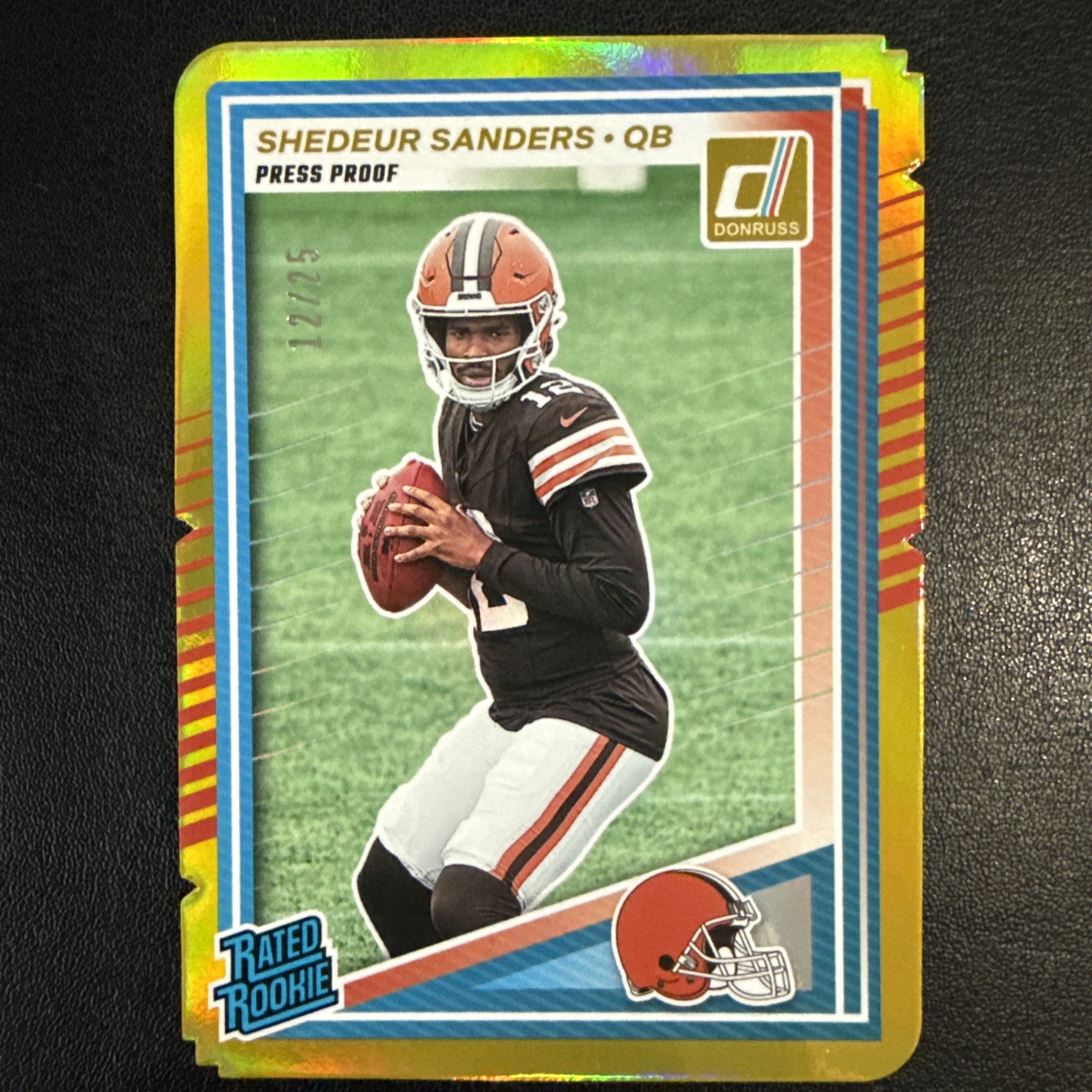 2025 Donruss Press Proof Gold Die Cut 12/25 Jersey # Match Shedeur Sanders #306