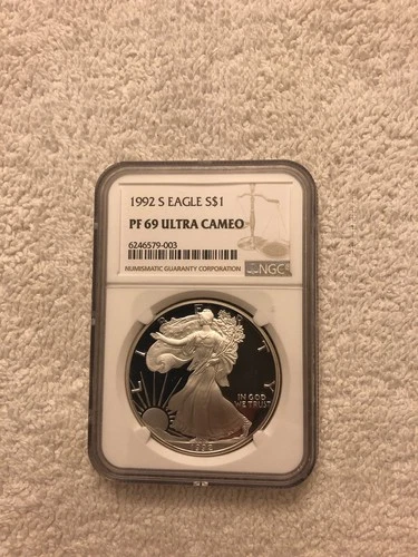 1992 S Proof $1 American Silver Eagle NGC PF 69 Ultra Cameo