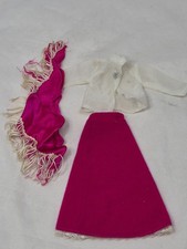 Vintage 3pc Magenta Peasant Outfit Maddie Mod Barbie Clone 1960s