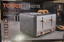Tower Cavaletto 4-Slice Toaster Rose Gold EditionNew With Indentations Prp£54