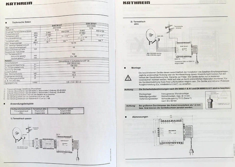 Kathrein Multischalter EXR 5016/T Verteilsystem Multiswitch 20510009 - Bild 4 von 4