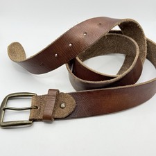 Vintage Y2K Genuine Leather GAP Brown Belt 44M Brass Distressed Unisex Mens