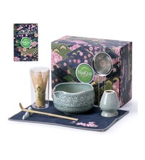 Buucup Matcha Whisk Set, Ceramic Matcha Kit Blue