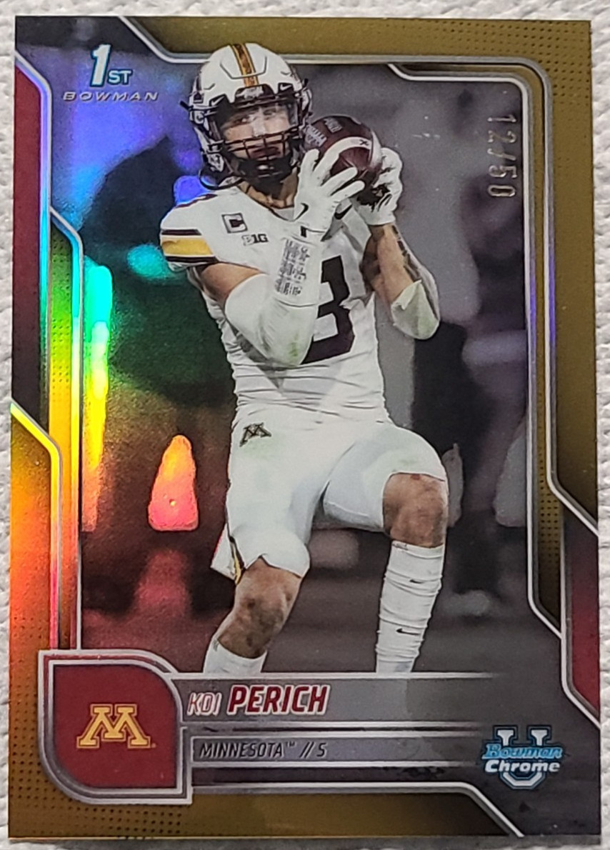 2025 Bowman University Chrome - Koi Perich #116 Gold Refractor /50 (RC)