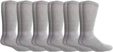 6 Pack of Women's Cotton Diabetic Non-Binding Crew Socks - Size 9-11 Gray