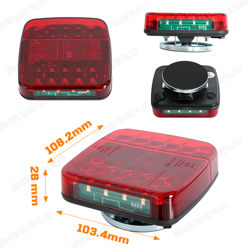 7 Pin LED Magnetic Wireless Trailer TailLight Kit - For Trailer Truck Automotive - Zdjęcie 3 z 11