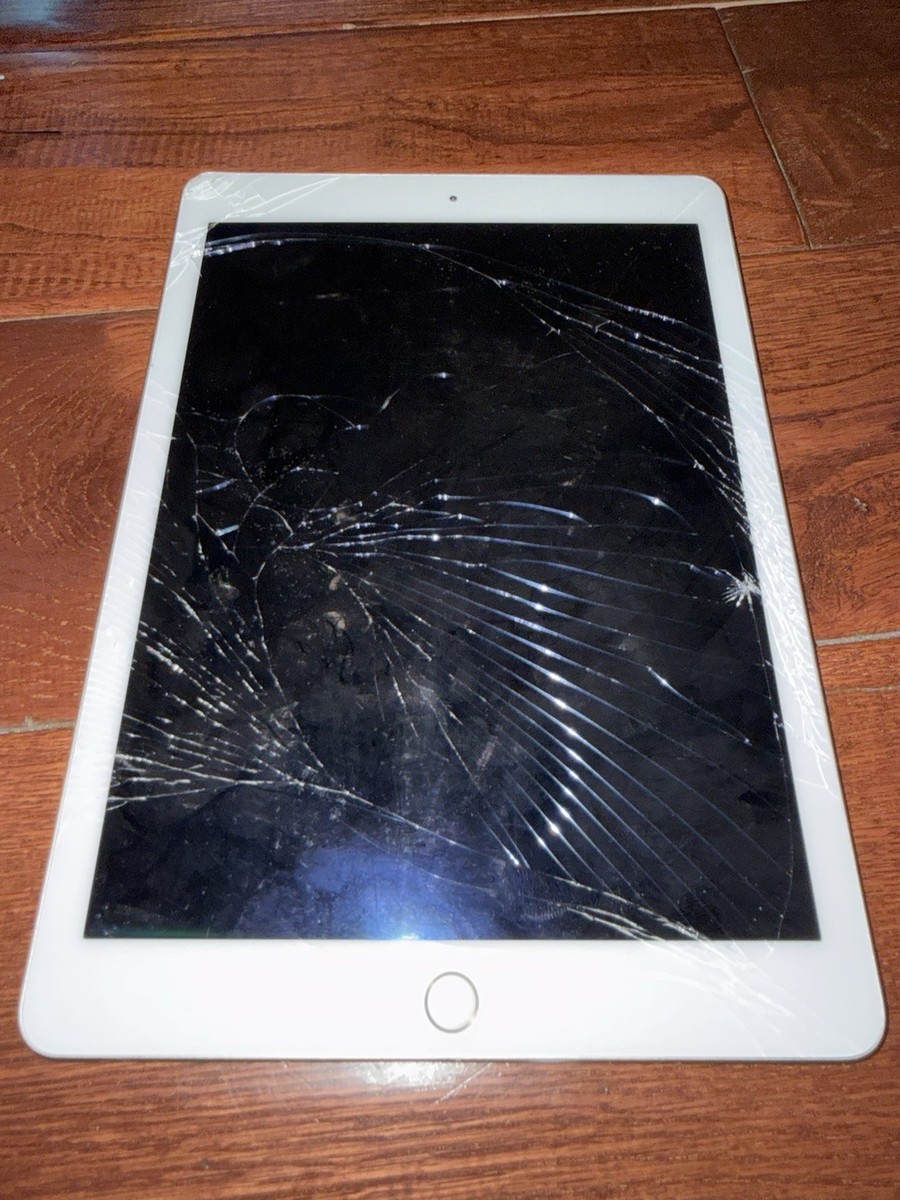 Apple iPad Air 2 128GB Wi-Fi Gold A1566 Cracked Screen AS-IS For