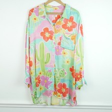 Spell Margi Hour Shirt Dress Large Multicolor Resort Tropical Beach Lounge Tunic