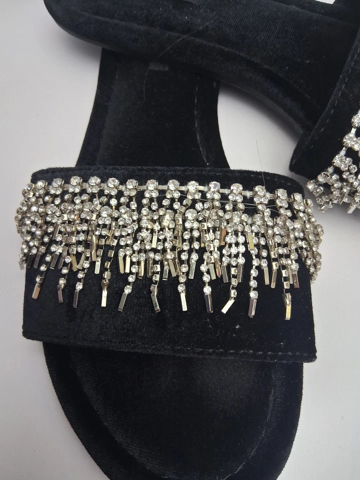Zapatillas Victorias Secret Bling Slides Flip Flips Terciopelo talla Med se adapta a 8-9 Foto 2 de 4