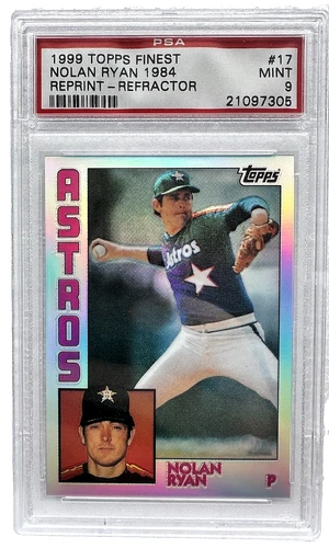 1984 Nolan Ryan 1999 Topps Finest Refractor Graded PSA 9