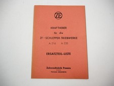 Original ZF Kraftheber für A-216 A-220 Triebwerk Schlepper Ersatzteilliste 1959