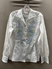 Escada Margaretha Ley 100 Cotton Blouse Embroidery Size 34 D0128339