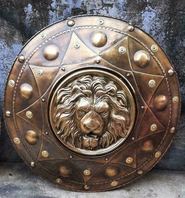 Lion Face Round Shield Medieval Iron Shield Knight Armor Defence shield Gift