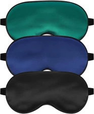 Silk Sleep Mask for Sleeping with Adjustable Strap, Satin Blackout for Men&Women