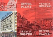 Hotel Plaza Venezia Mestre Brochure  Venice Italy 1960's